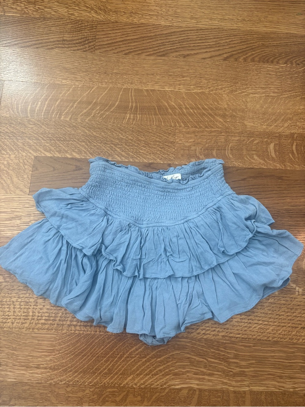 Light Blue Ruffle Mini Skirt - rock n rags